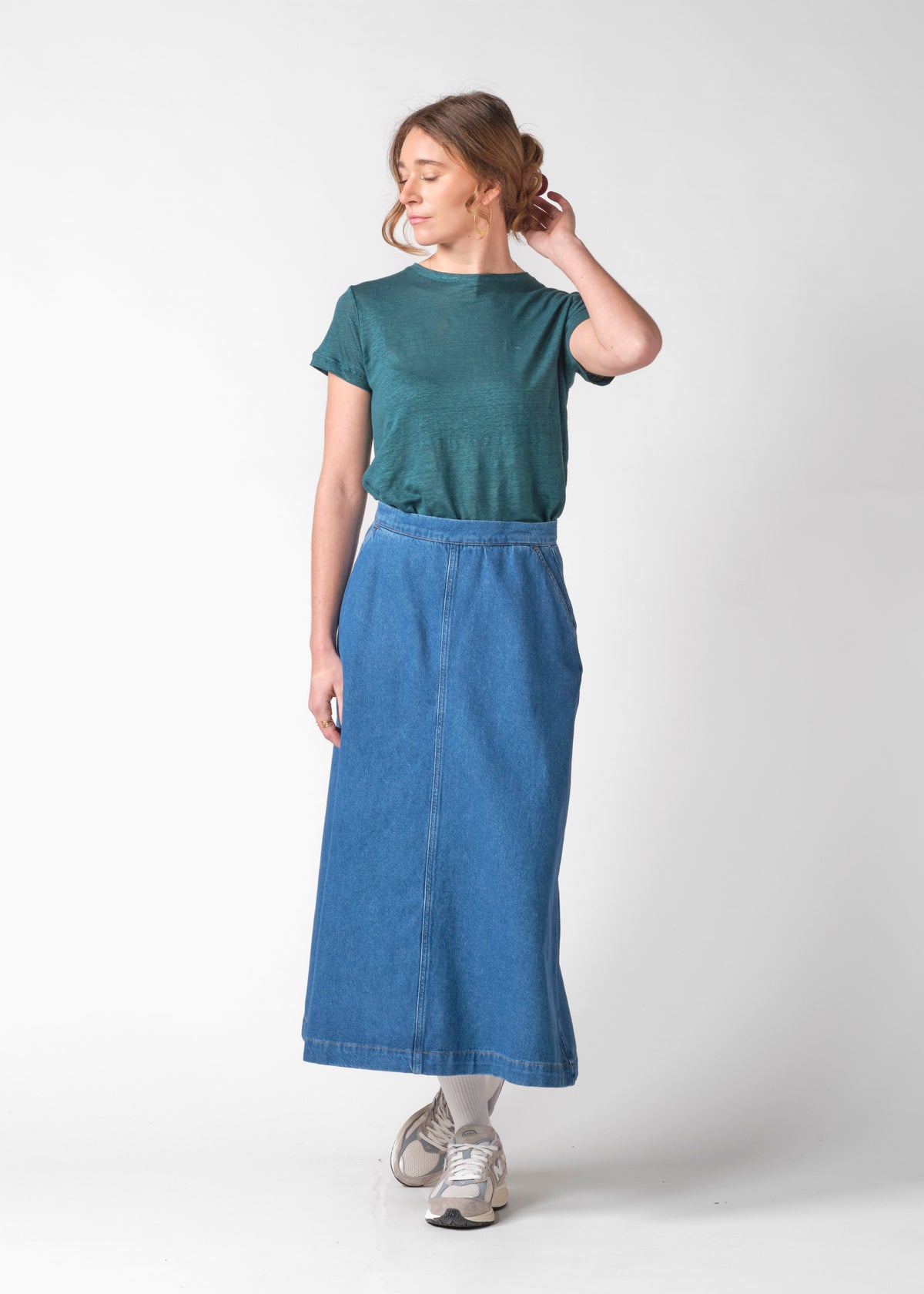 Klitmøller Collective ApS Amber denim skirt GOTS Skirts Light blue stonewash