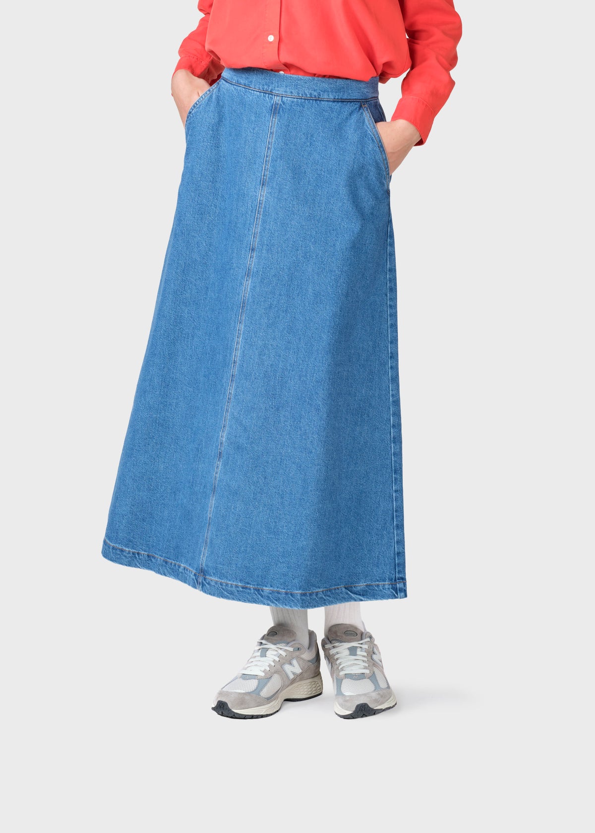 Klitmøller Collective ApS Amber denim skirt GOTS Skirts Light blue stonewash