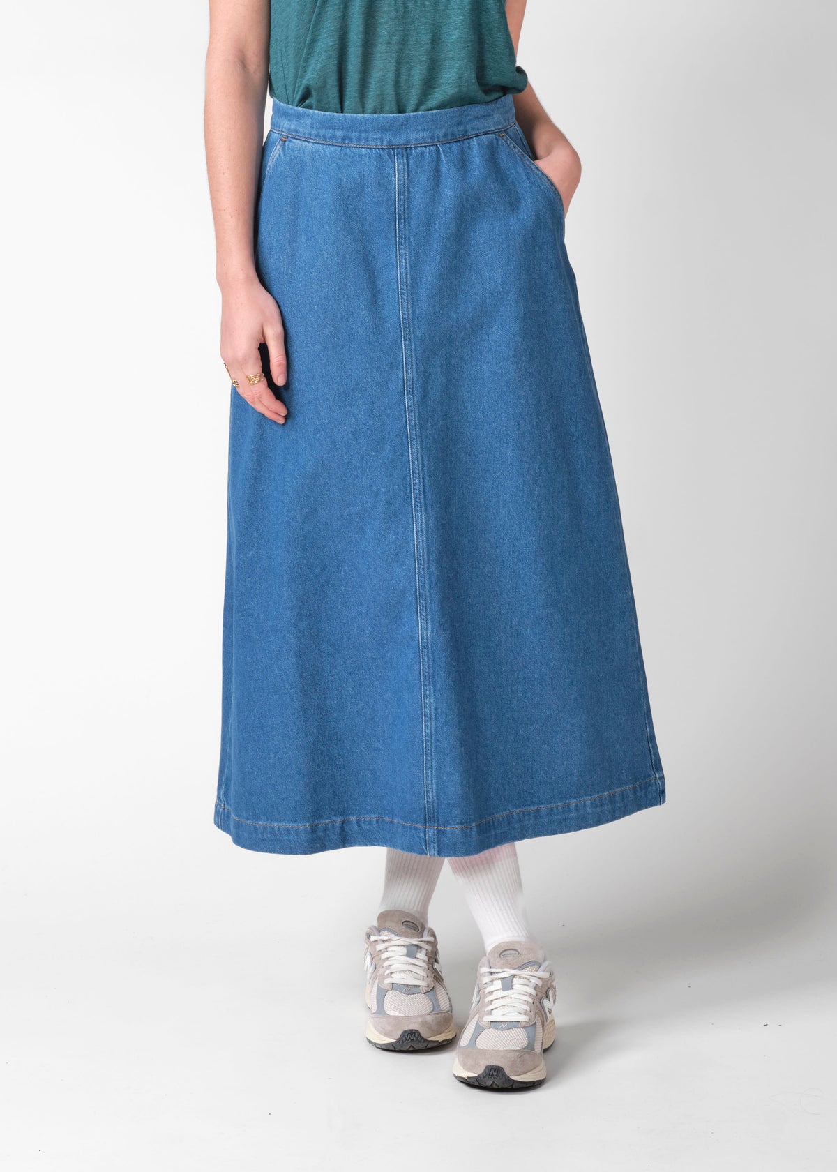 Klitmøller Collective ApS Amber denim skirt GOTS Skirts Light blue stonewash