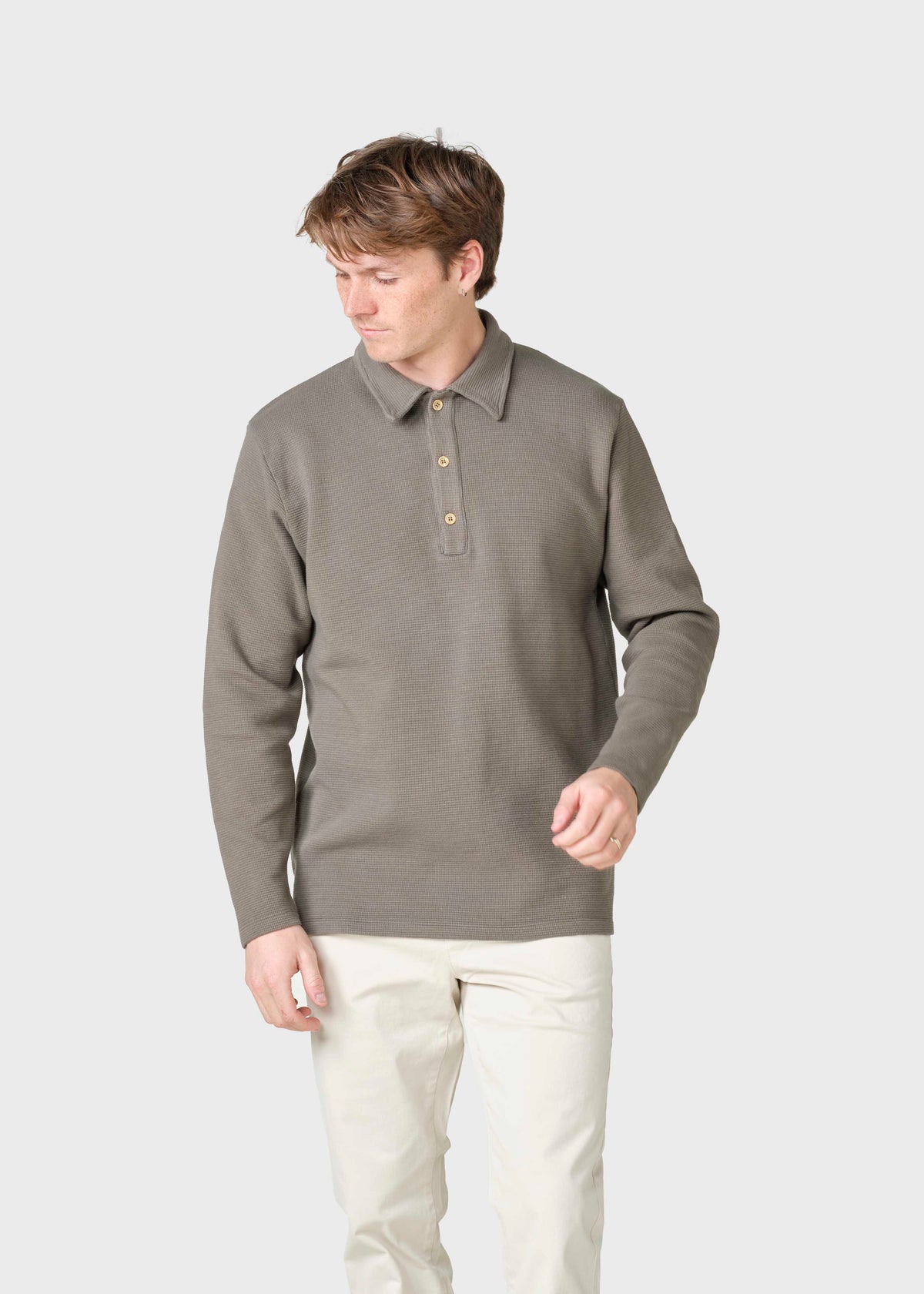 Klitmøller Collective ApS Banks L/S polo tee T-Shirts Taupe