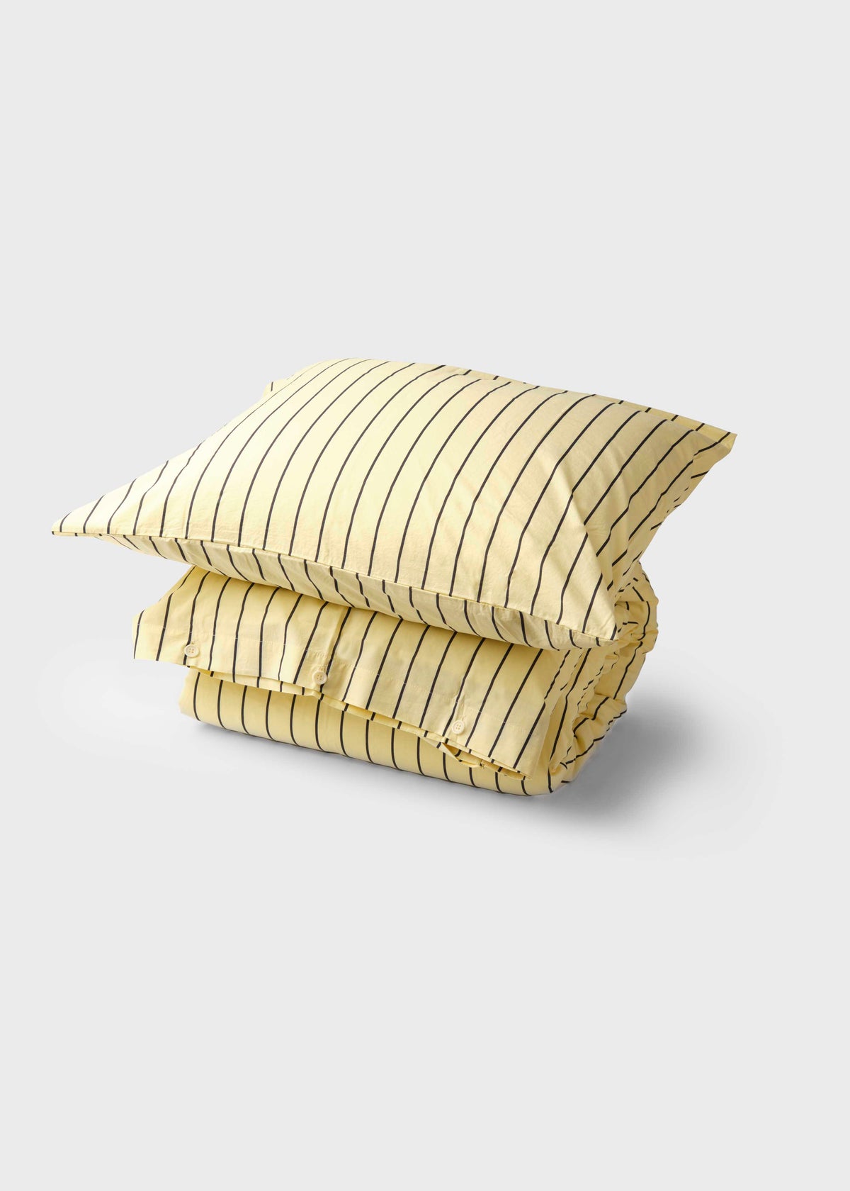 Klitmøller Collective Home Bed set - Striped - 140 x 220 + 60 x 70 Textiles Lemon sorbet/navy