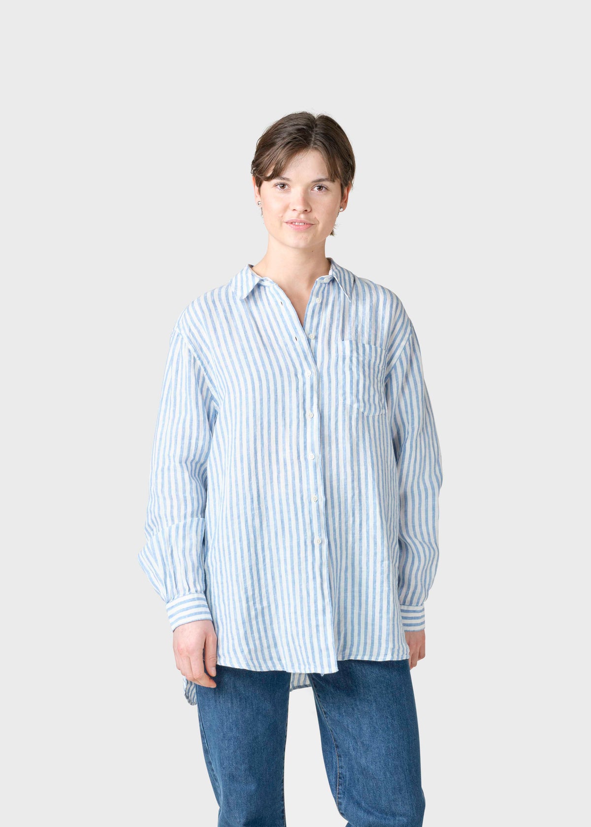Klitmøller Collective ApS Belinda linen shirt Shirts Cream/light blue