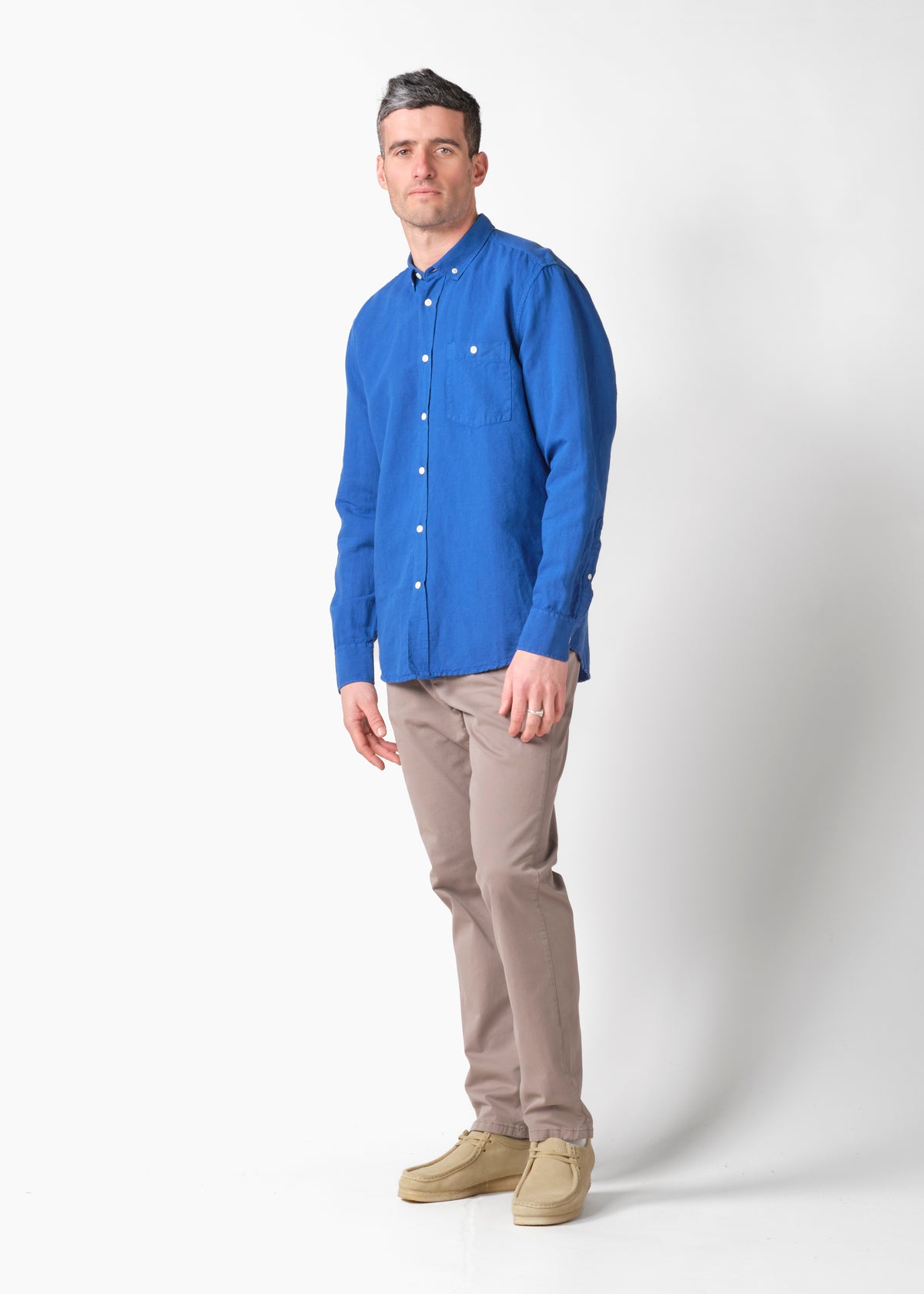 Klitmøller Collective ApS Benjamin linen shirt OCS Shirts Surf blue