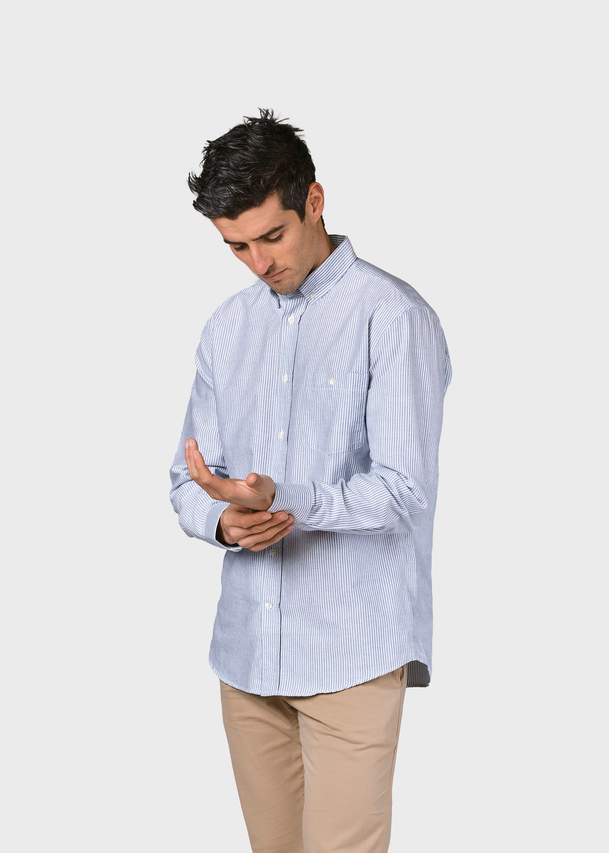 Klitmøller Collective ApS Benjamin striped shirt GOTS Shirts White/navy