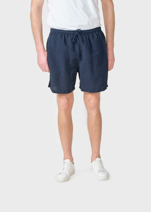 Klitmøller Collective ApS Bertram linen shorts Walkshorts Navy