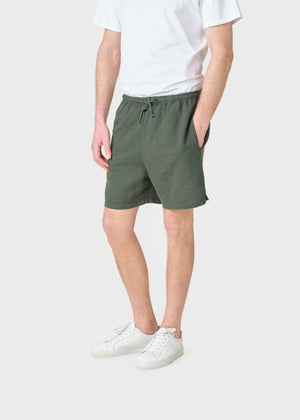 Klitmøller Collective ApS Bertram linen shorts Walkshorts Olive
