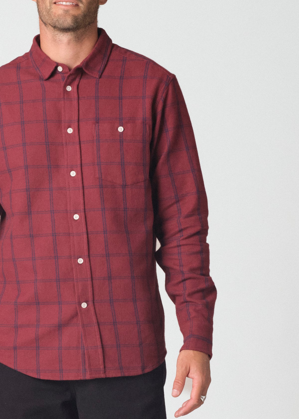 Klitmøller Collective ApS Carter shirt GOTS Shirts Burgundy/navy