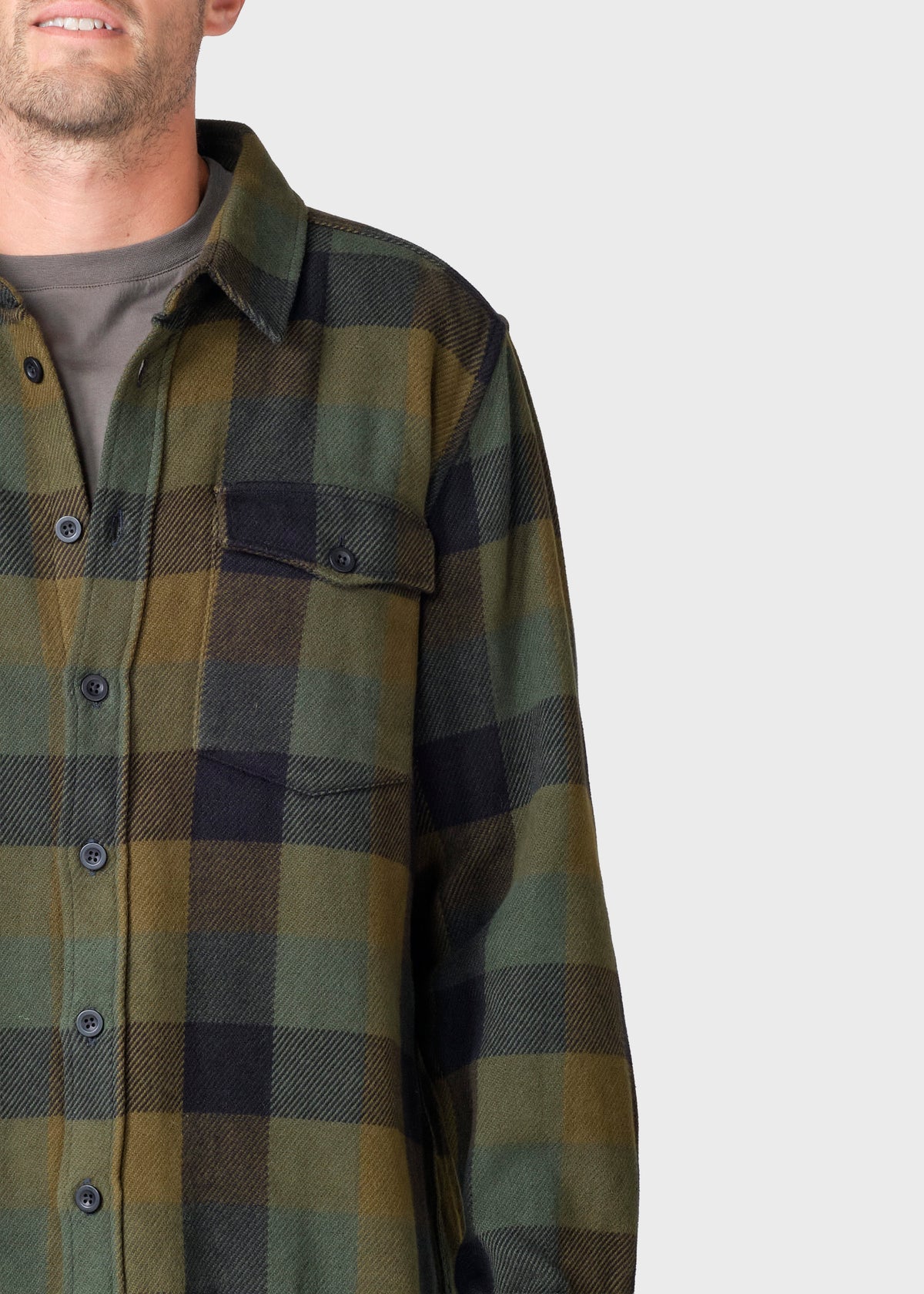 Klitmøller Collective ApS Casper shirt GOTS Jackets Olive check