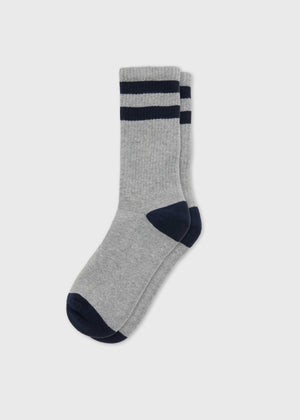 Klitmøller Collective ApS Contrast cotton sock Socks Light grey/navy