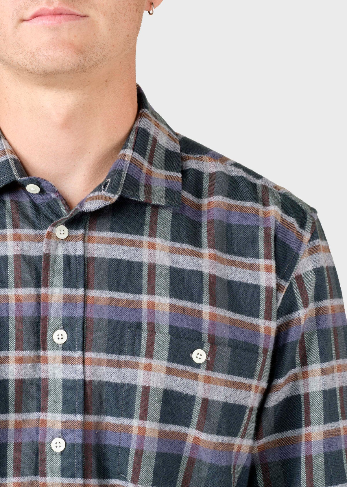 Klitmøller Collective ApS Eddie shirt Shirts Moss green/grey/navy