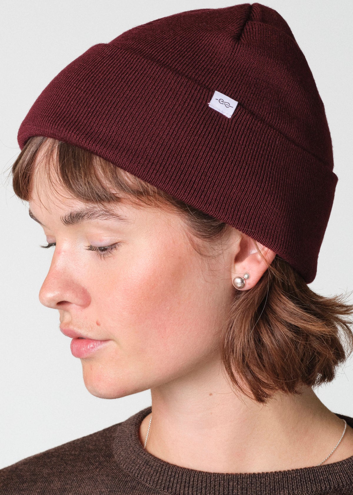 Klitmøller Collective ApS Fine rib beanie Beanies Burgundy