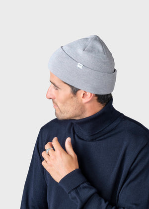 Klitmøller Collective ApS Fine rib beanie Beanies Light grey
