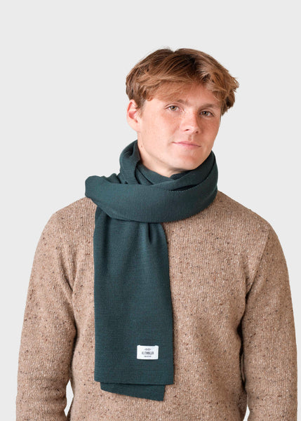 Fine rib scarf - Moss Green – klitmollercollective.com