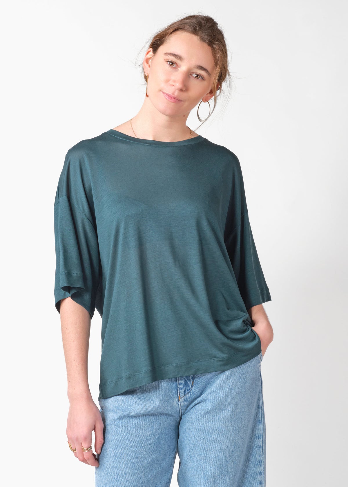 Klitmøller Collective ApS Grace lyocell tee T-Shirts Moss Green