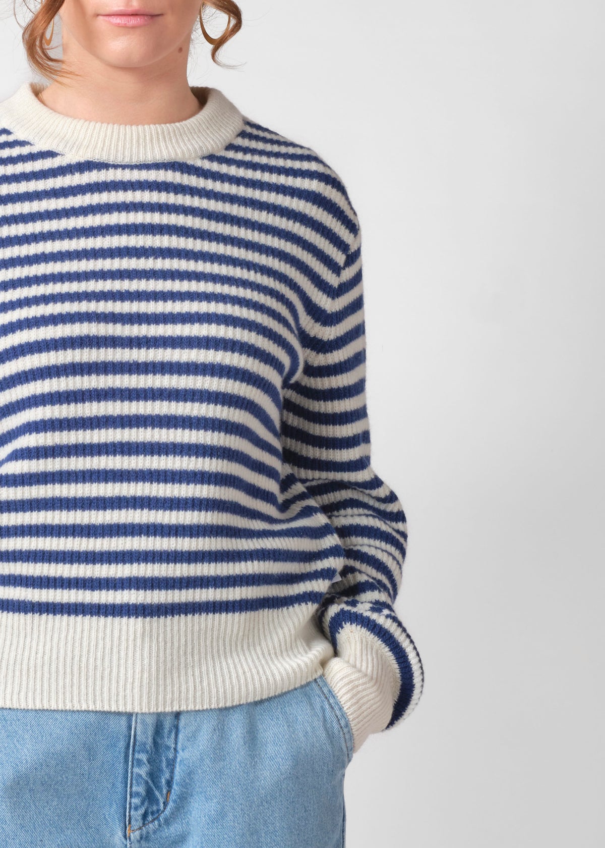 Klitmøller Collective ApS Gunilla knit Knitted sweaters Cream/surf blue