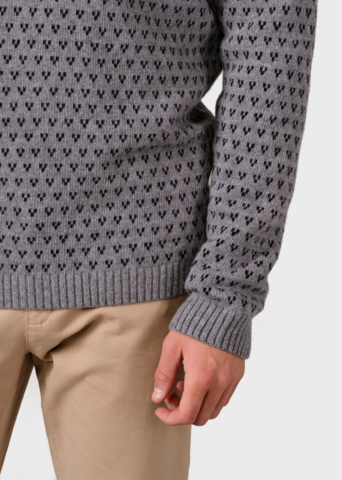 Klitmøller Collective ApS Hugo knit Knitted sweaters Light grey/black