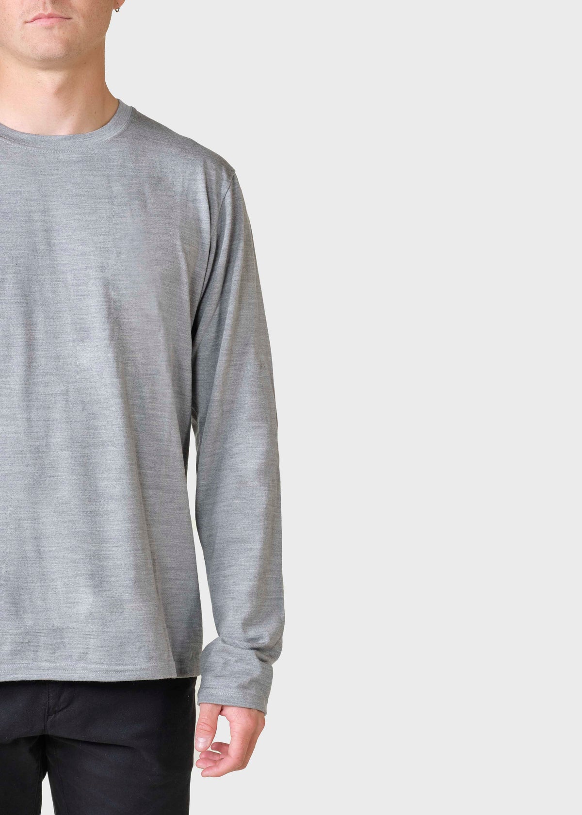 Klitmøller Collective ApS Lars LS tee T-Shirts Grey melange