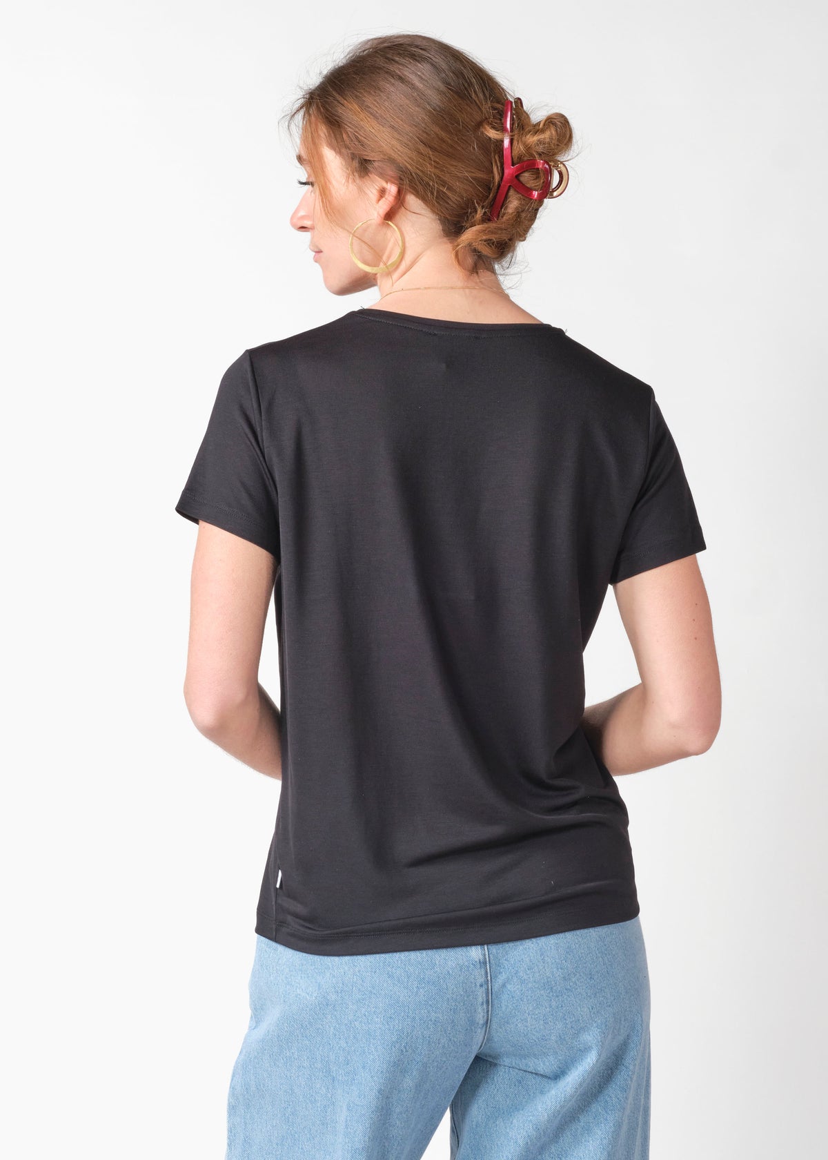 Klitmøller Collective ApS Linea lyocell tee T-Shirts Black