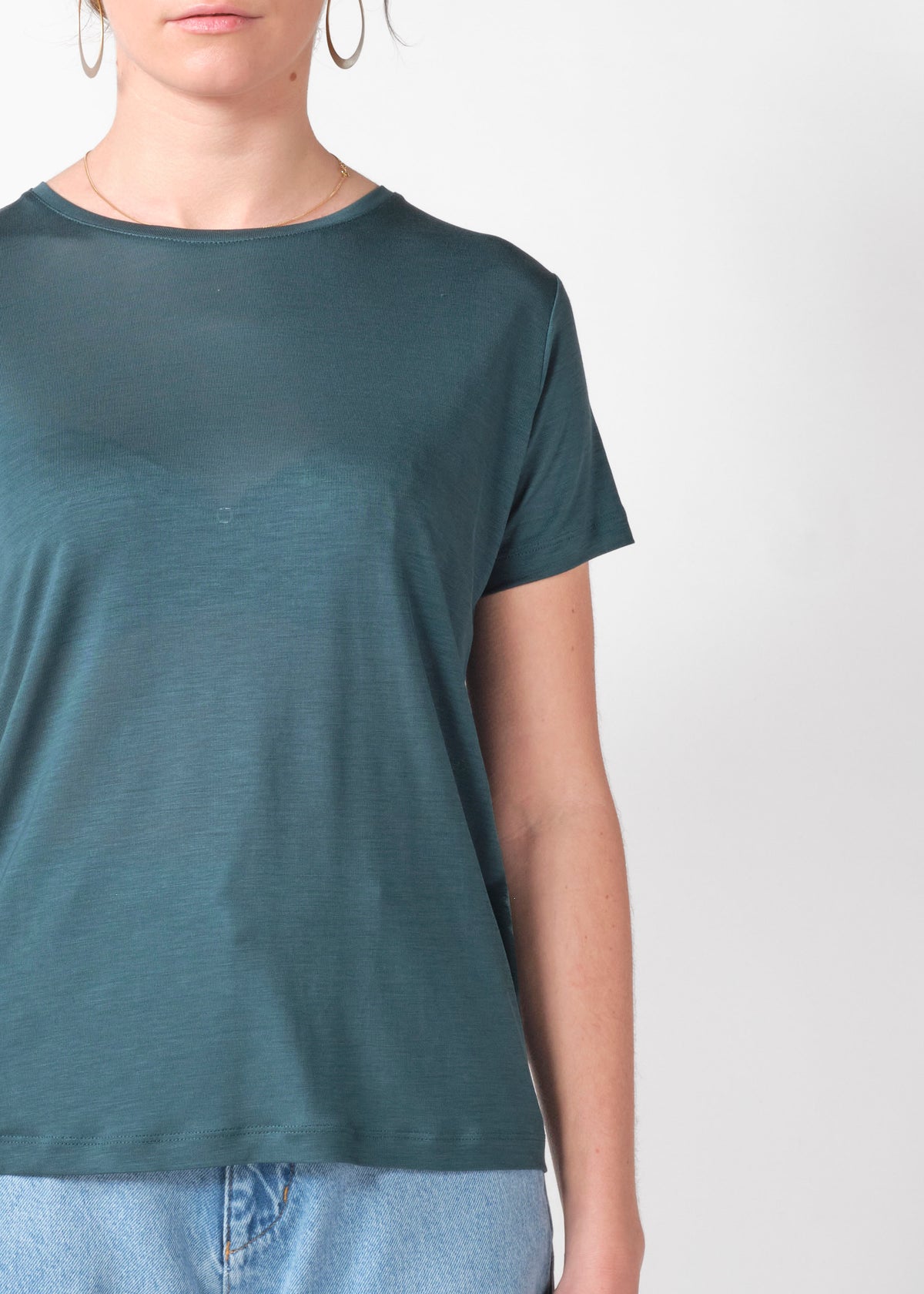 Klitmøller Collective ApS Linea lyocell tee T-Shirts Moss Green