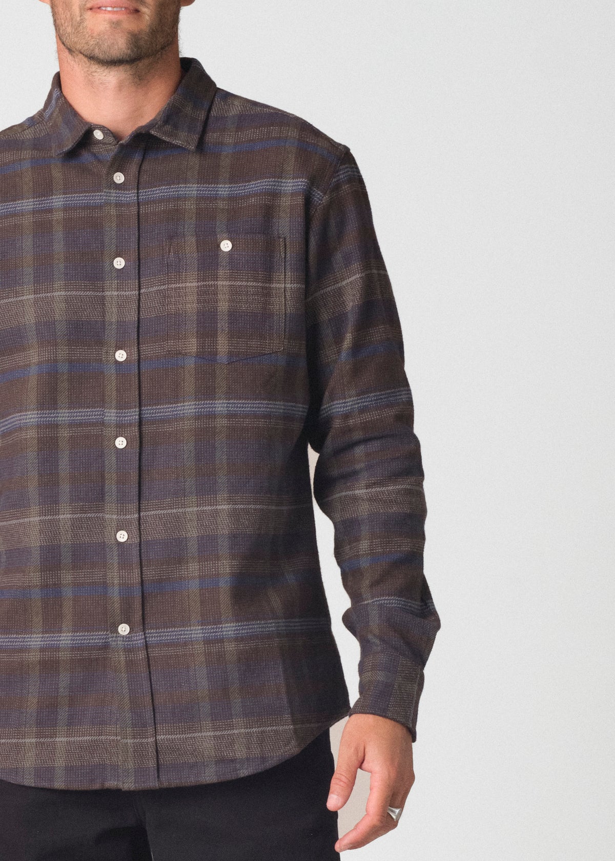 Klitmøller Collective ApS Luke shirt GOTS Shirts Navy/olive