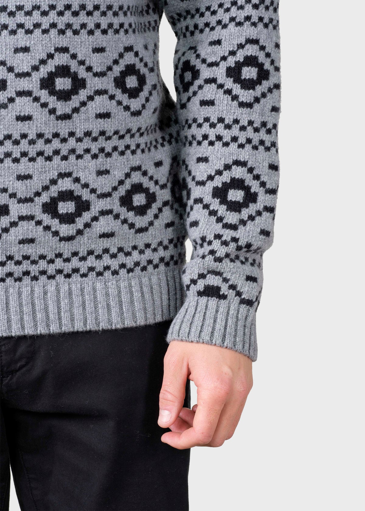 Klitmøller Collective ApS Marlon knit Knitted sweaters Light grey/black