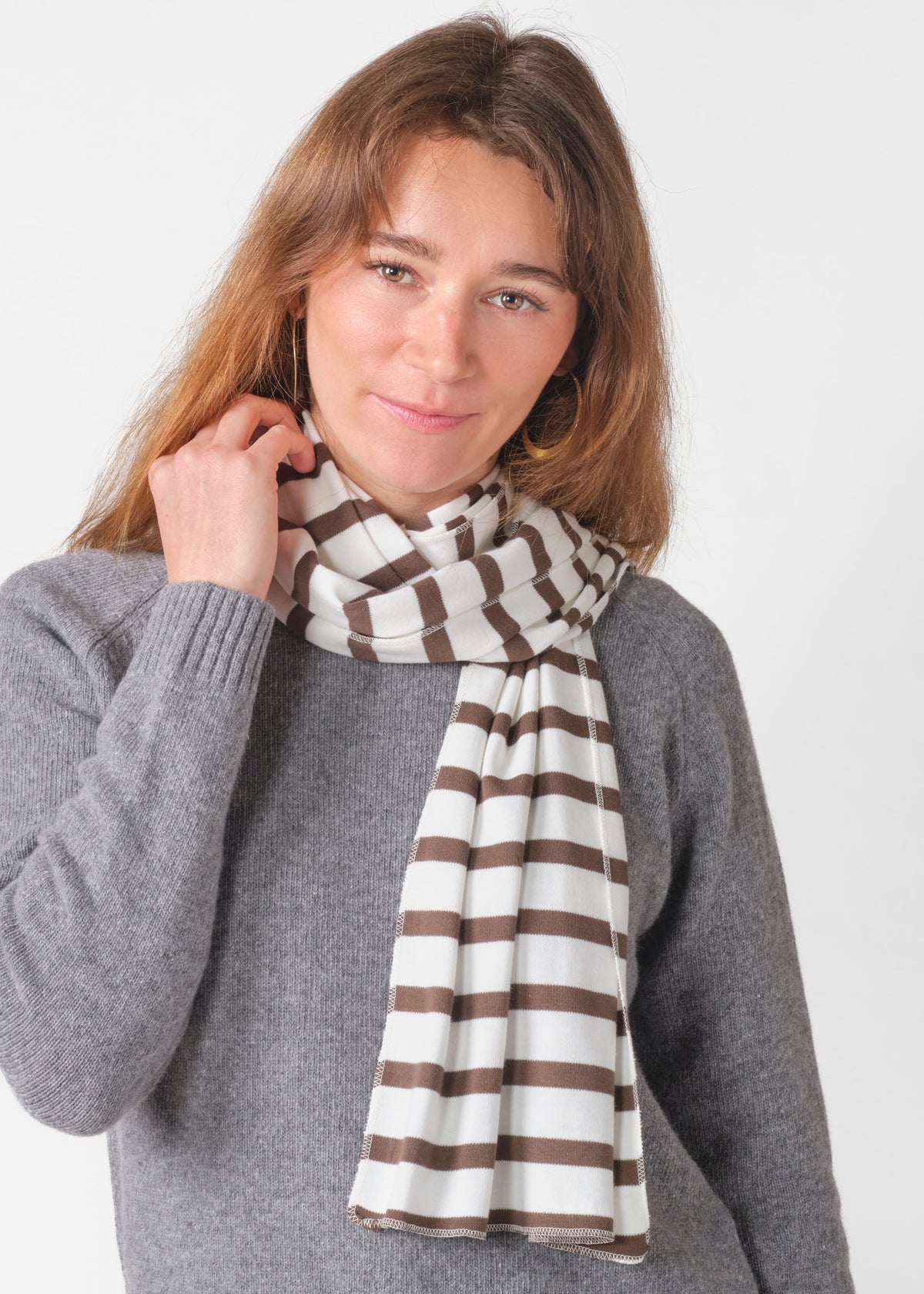 Klitmøller Collective ApS Mateo long scarf Scarfs Cream/taupe