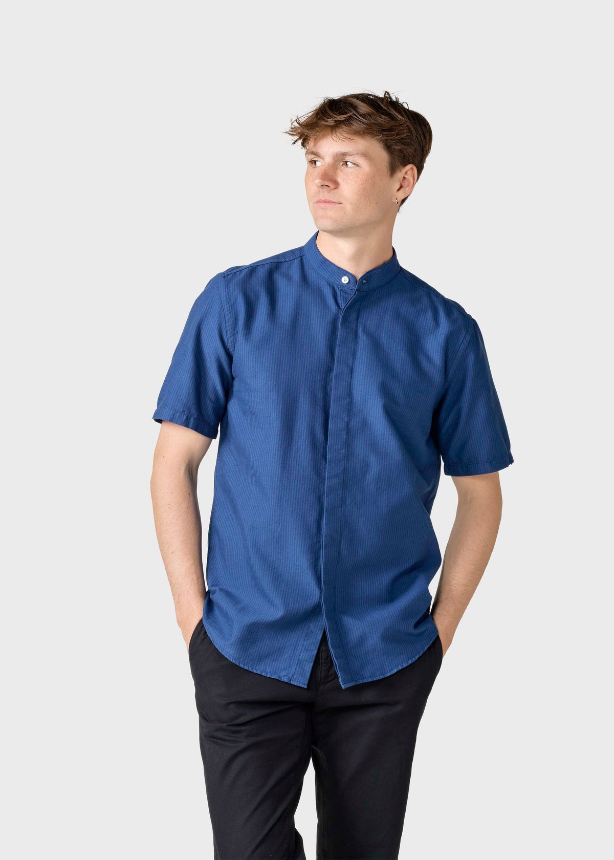 Klitmøller Collective ApS Max striped shirt Shirts Ocean/navy/ocean overdye