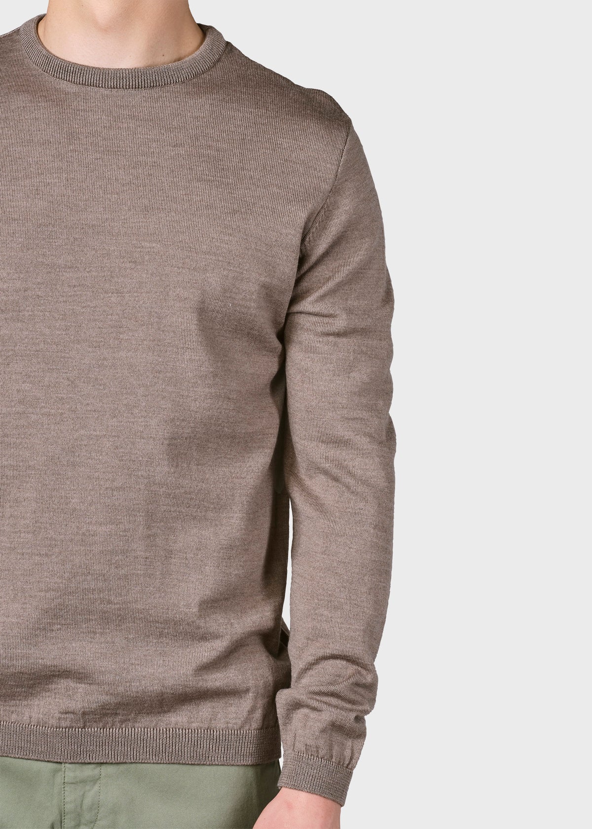 Klitmøller Collective ApS Mens basic merino knit Knitted sweaters Sand