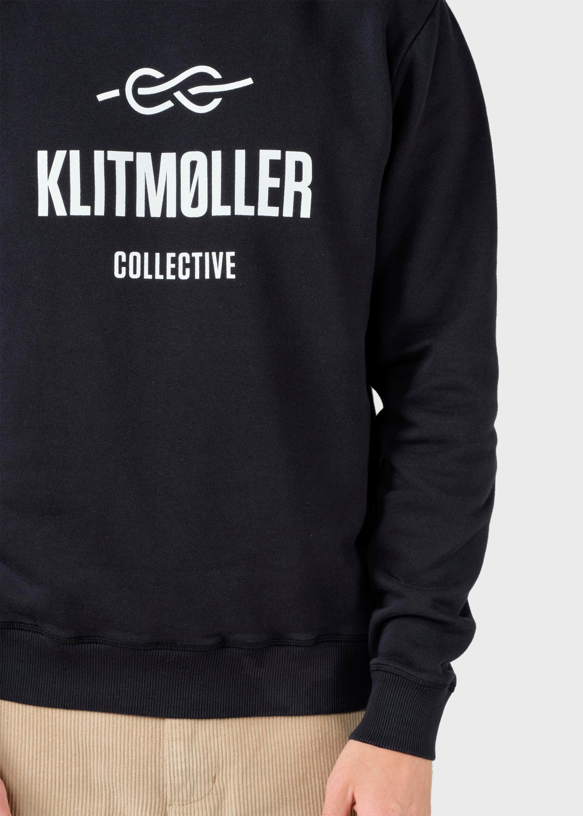 Klitmøller Collective ApS Mens logo crew Sweatshirts Black