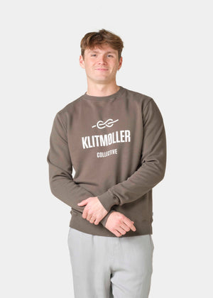 Klitmøller Collective ApS Mens logo crew Sweatshirts Taupe