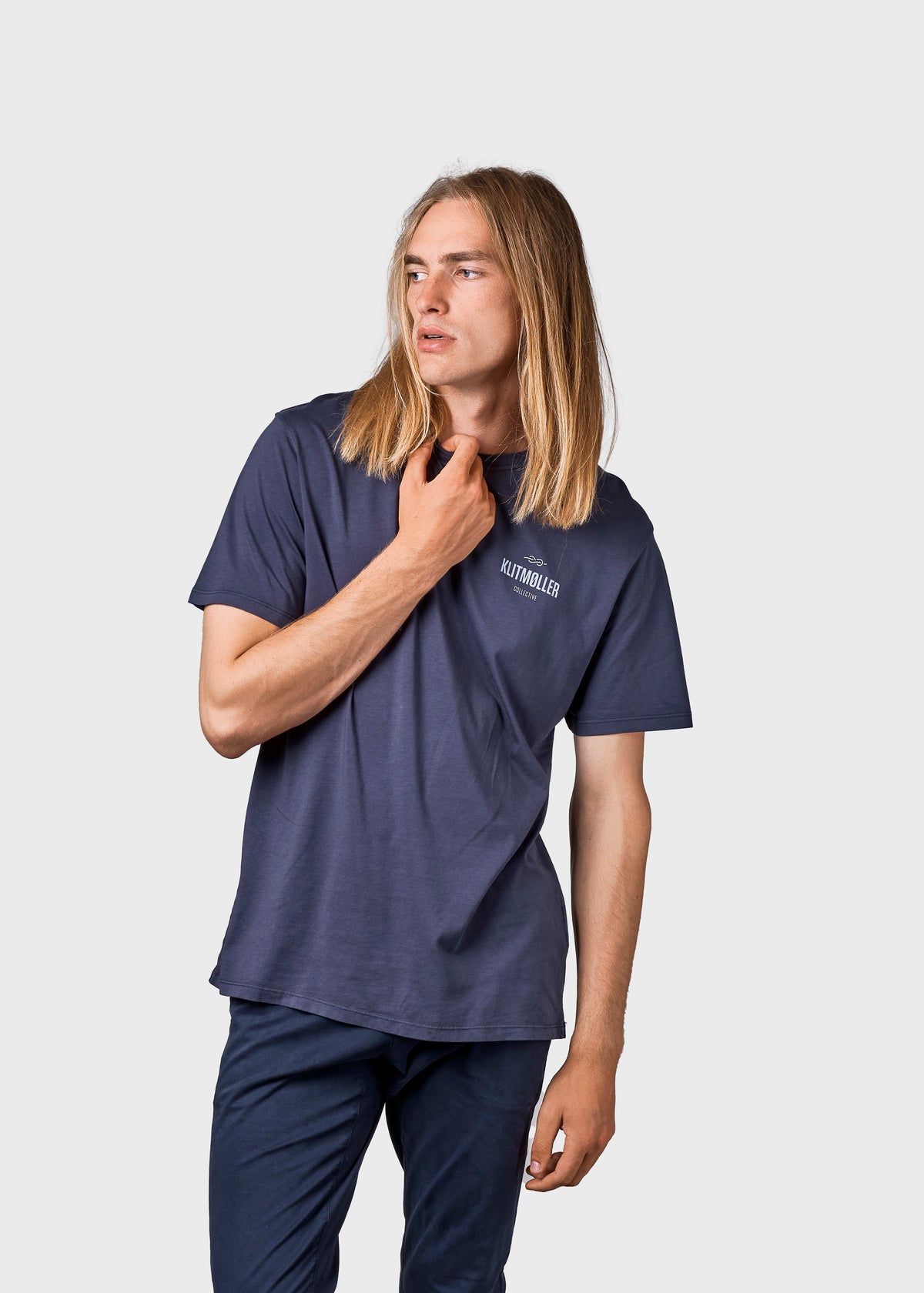 Klitmøller Collective ApS Mens small logo tee OCS T-Shirts Navy