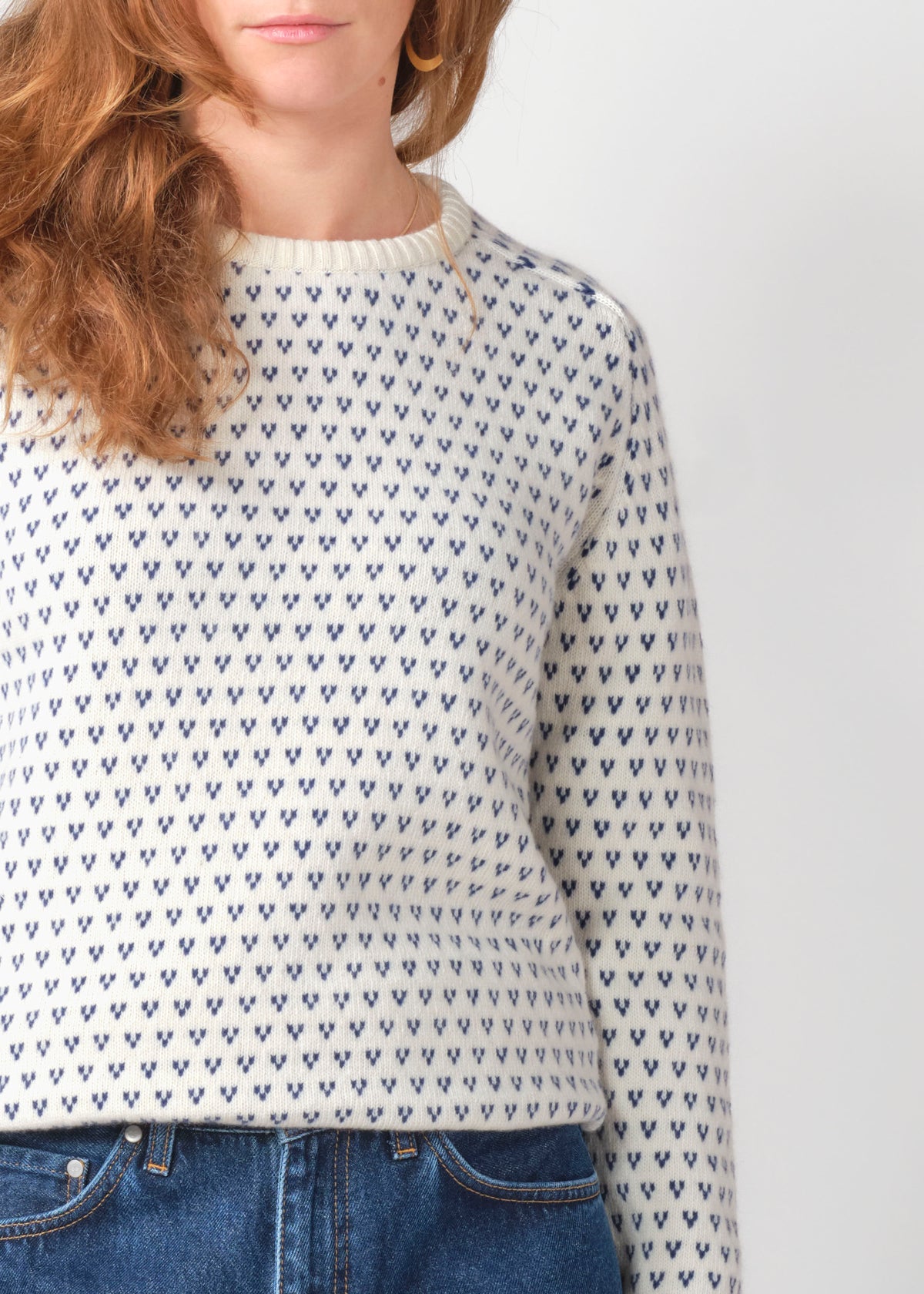 Klitmøller Collective ApS Mika Knit Knitted sweaters Cream/surf blue