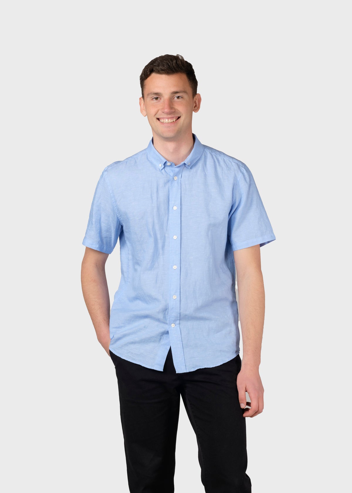 Klitmøller Collective ApS Mikkel linen shirt Shirts Blue melange