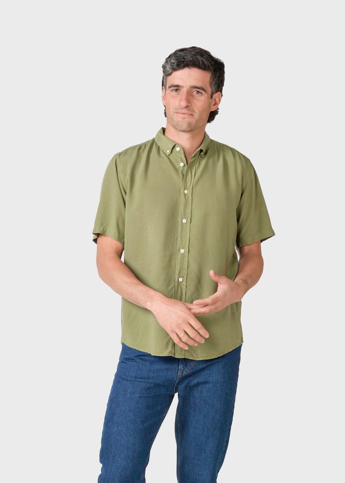 Klitmøller Collective ApS Mikkel lyocell shirt Shirts Forest green