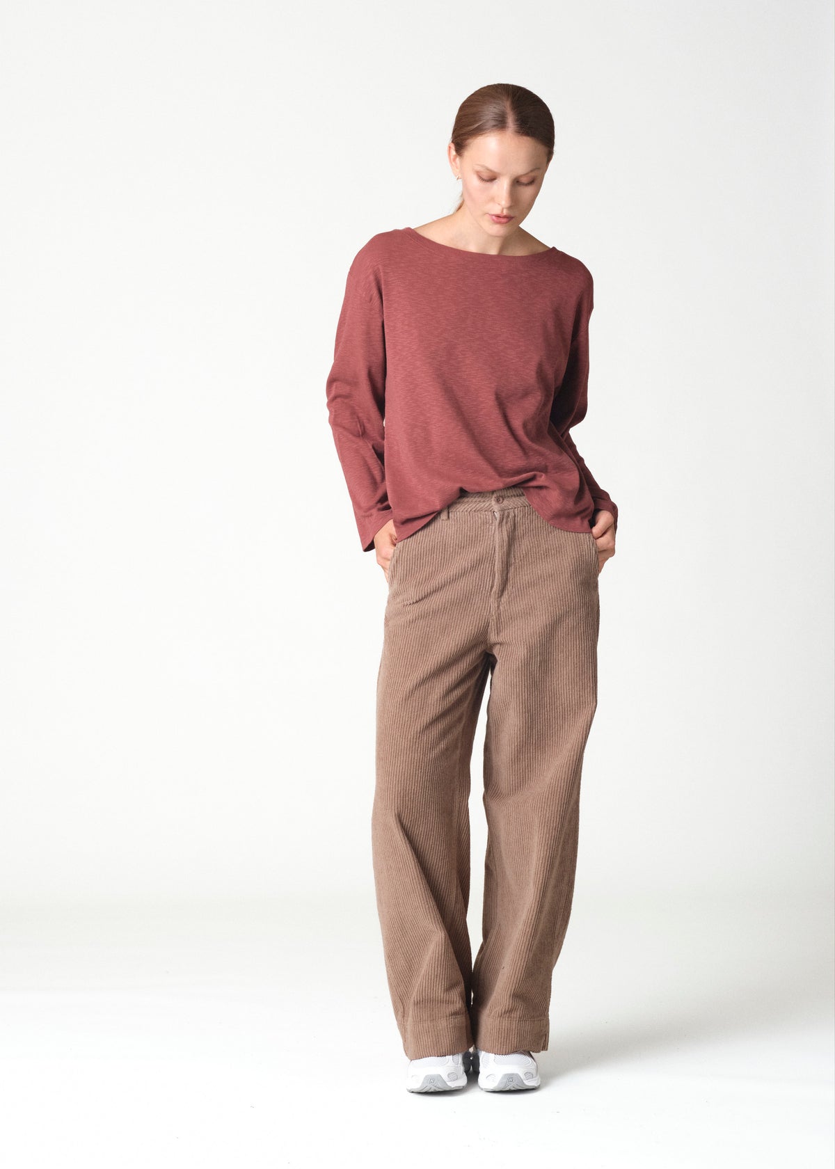 Klitmøller Collective ApS Mila wide neck L/S tee OCS T-Shirts Burgundy
