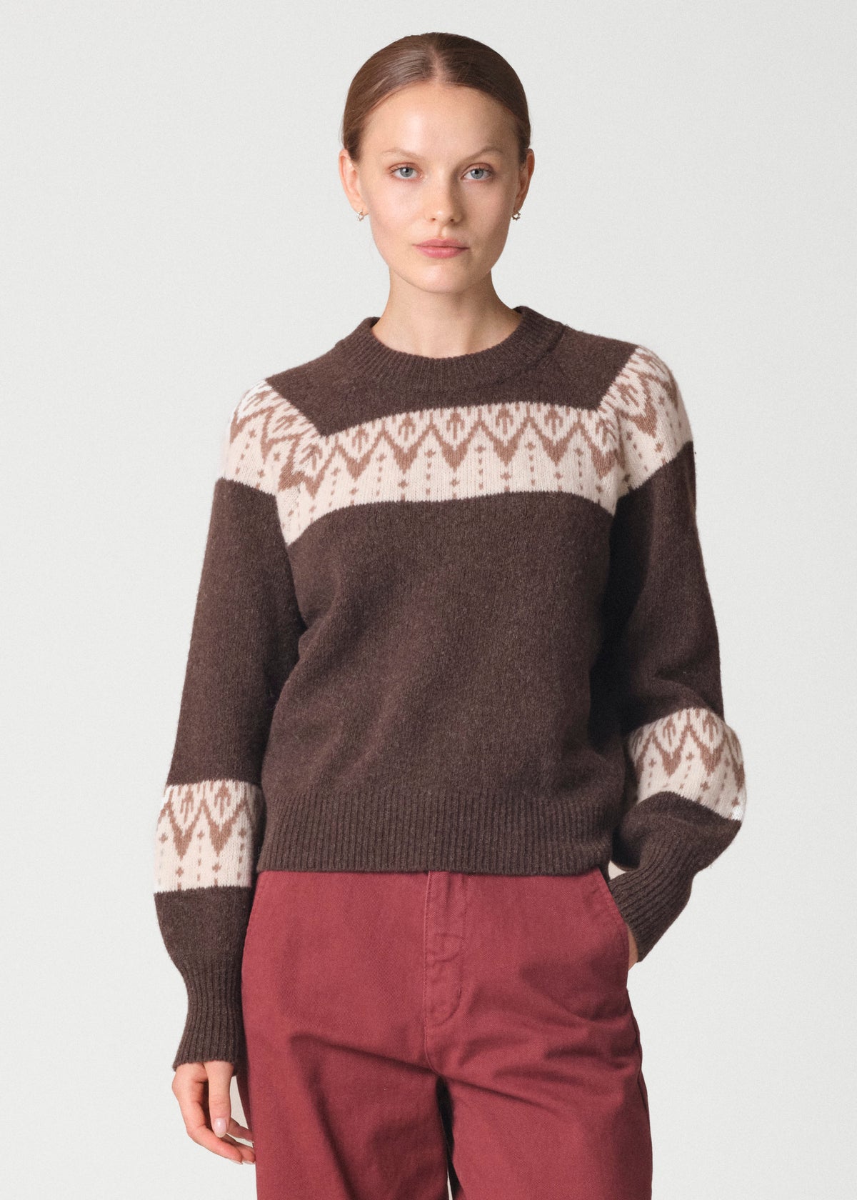 Klitmøller Collective ApS Miller knit Knitted sweaters Taupe/cream/cashew