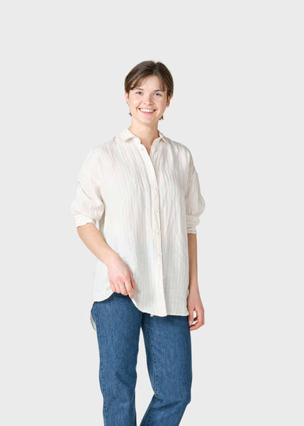 Oline linen shirt - Cream/sand – klitmollercollective.com
