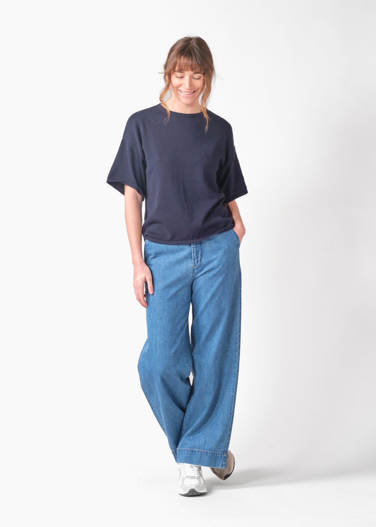 Klitmøller Collective ApS Patricia S/S knit Knitted sweaters Navy
