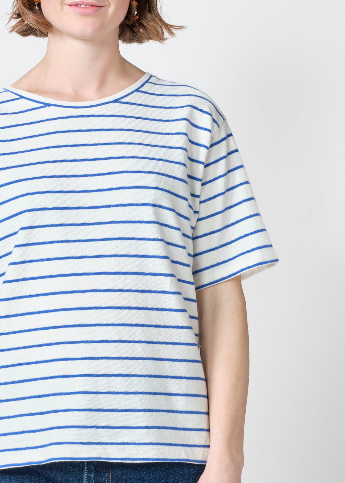 Klitmøller Collective ApS Paulina tee T-Shirts Cream/surf blue