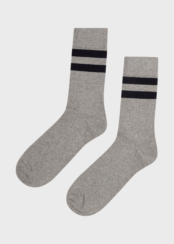 Klitmøller Collective ApS Retro cotton sock Socks Light grey/navy