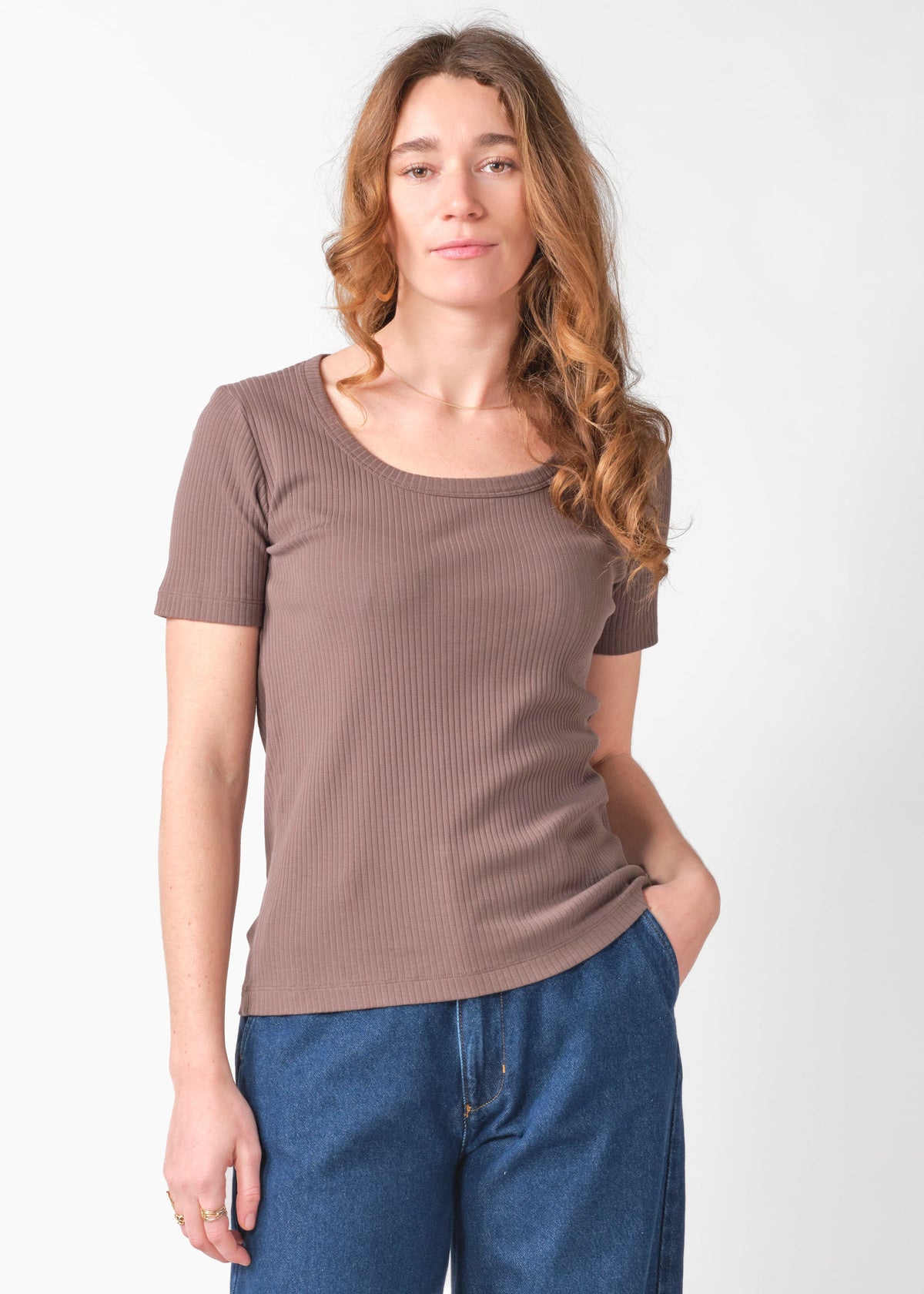 Klitmøller Collective ApS Rib tee OCS T-Shirts Taupe