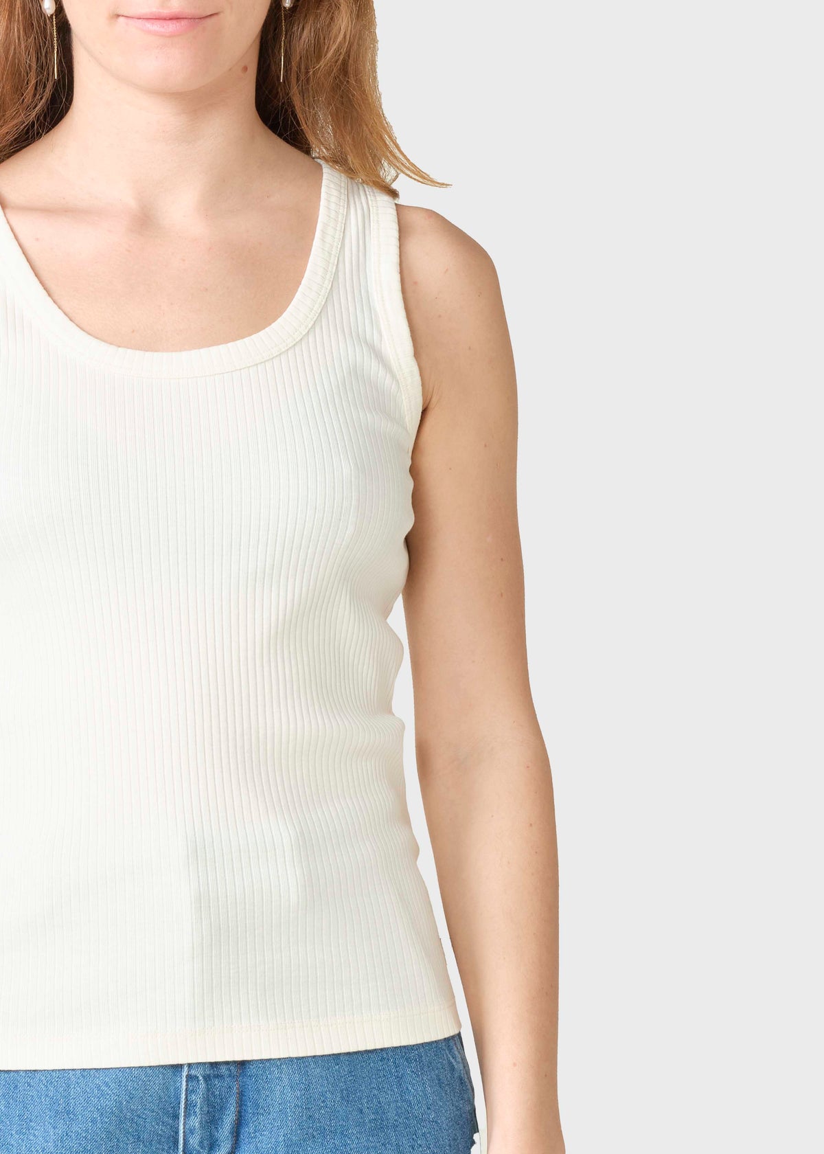 Klitmøller Collective ApS Rib top OCS T-Shirts Cream