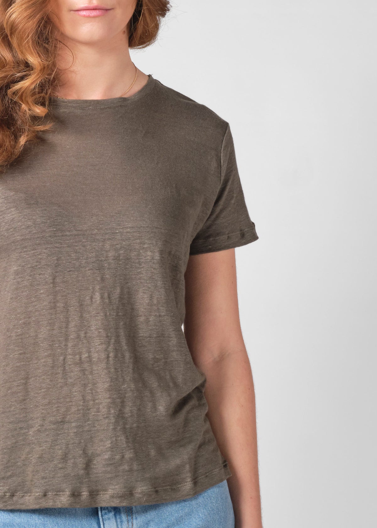 Klitmøller Collective ApS Rikke linen tee T-Shirts Taupe