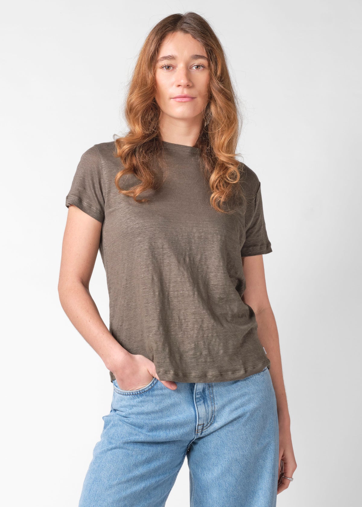 Klitmøller Collective ApS Rikke linen tee T-Shirts Taupe