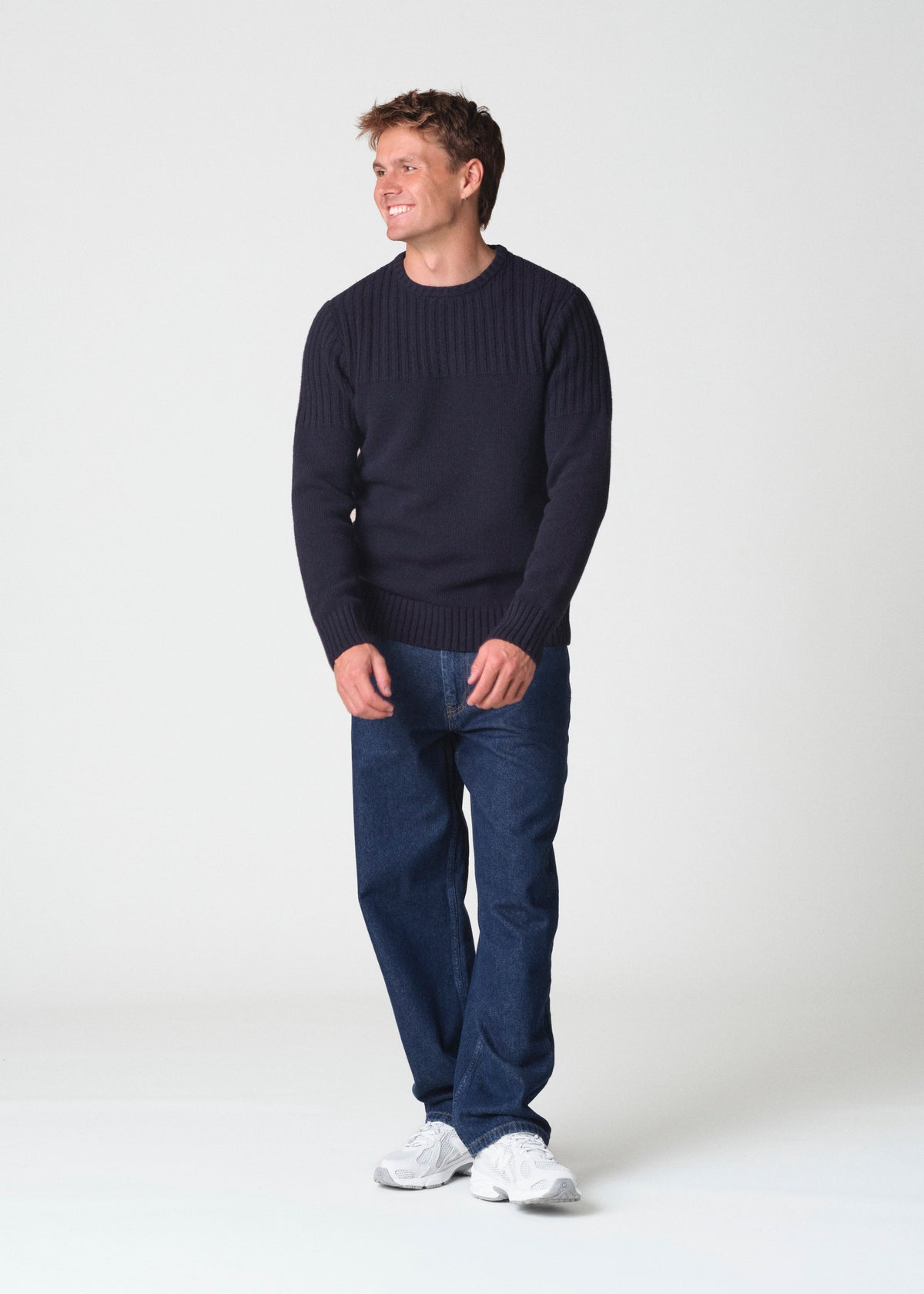Klitmøller Collective ApS Søren knit Knitted sweaters Navy