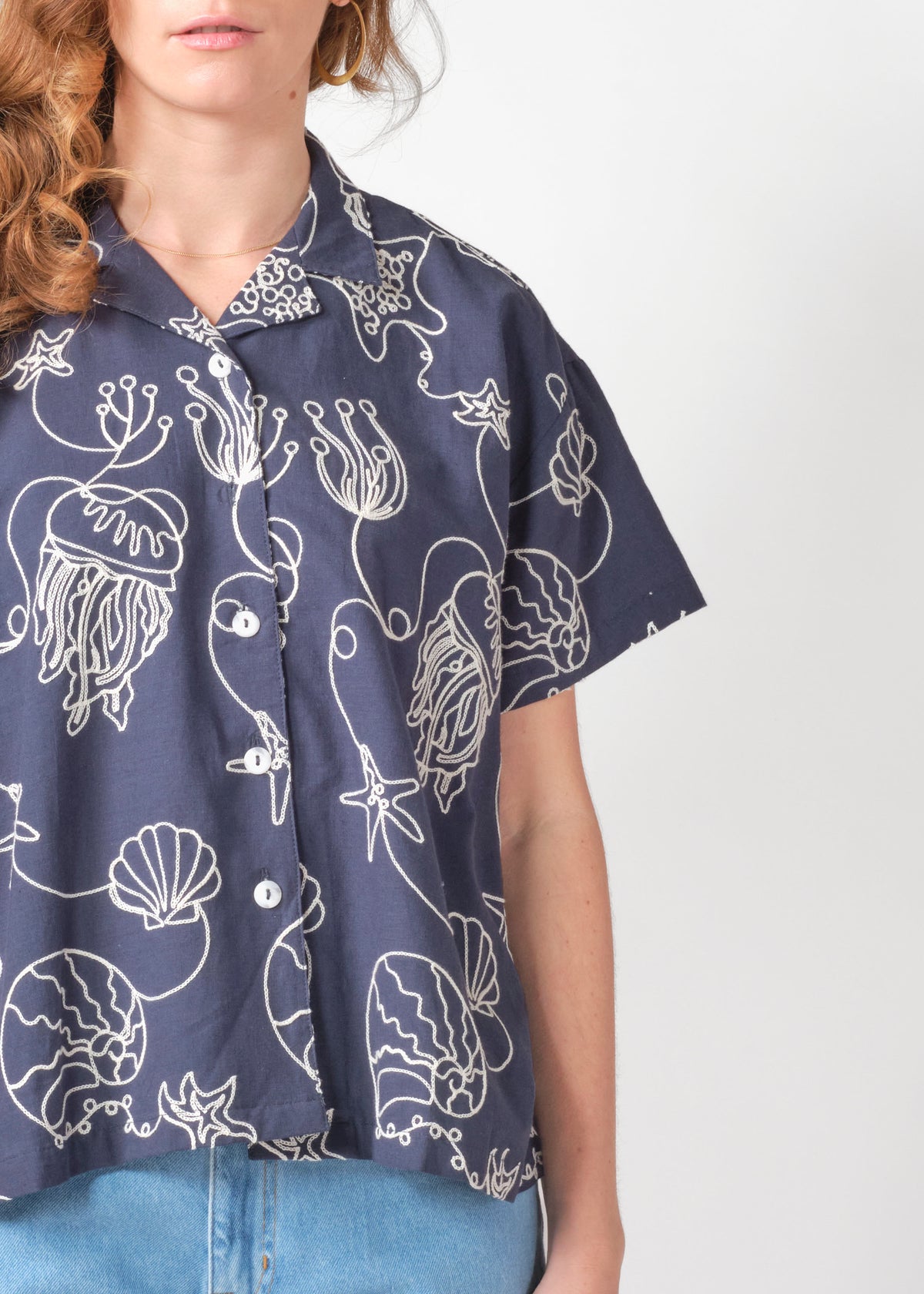 Klitmøller Collective ApS Svea shirt Shirts Navy/white