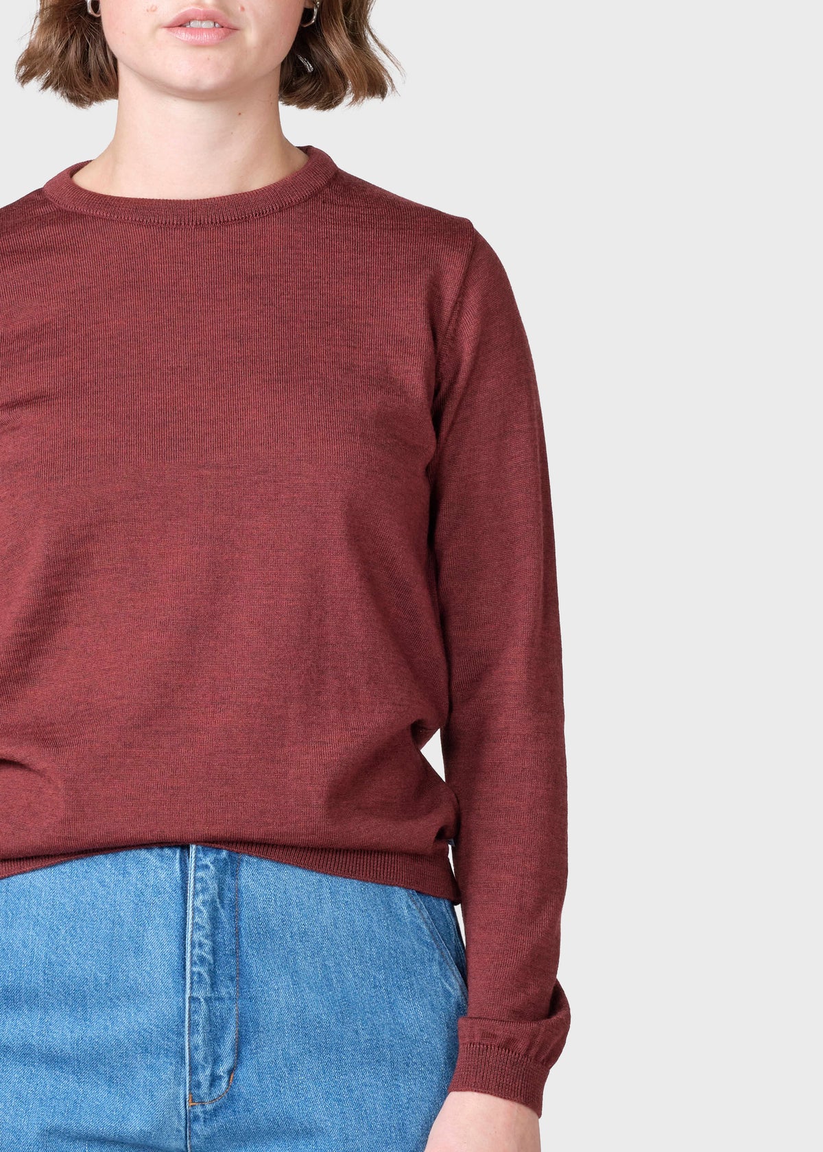 Klitmøller Collective ApS Womens basic merino knit Knitted sweaters Burgundy