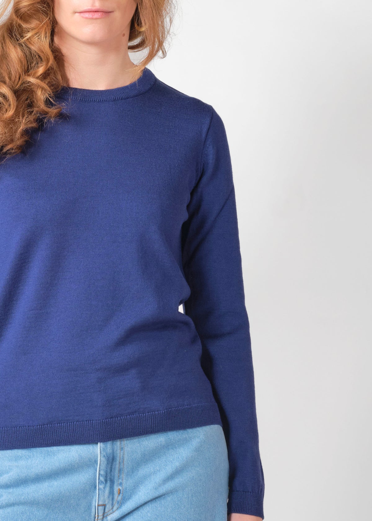 Klitmøller Collective ApS Womens basic merino knit Knitted sweaters Surf blue