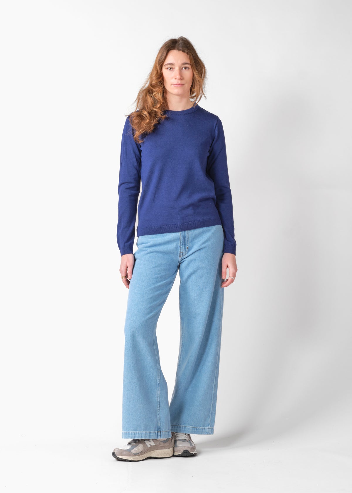 Klitmøller Collective ApS Womens basic merino knit Knitted sweaters Surf blue