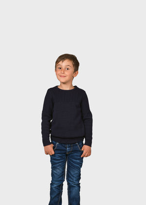 Klitmøller Collective ApS Kids pattern cotton knit Knitted sweaters Navy